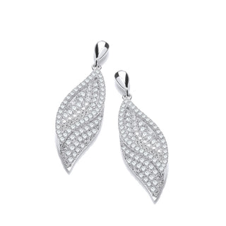 Micro Pave' Leaf CZ Earrings