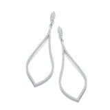 Micro Pave' Long Teardrop CZ Earrings