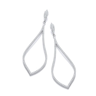 Micro Pave' Long Teardrop CZ Earrings