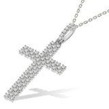 Micro Pave' Multi Row CZ Cross With Chain