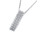 Micro Pave Multi Row CZ Pendant With 18" Chain