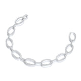 Micro Pave' Oval Links 282 CZ Bracelet 7"/18cm