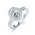 Micro Pave' Oval Shape CZ Ring