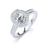 Micro Pave' Oval Shape CZ Ring