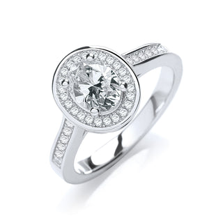 Micro Pave' Oval Shape CZ Ring