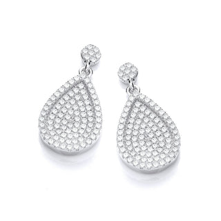 Micro Pave' Pear Shape CZ Drop Earrings