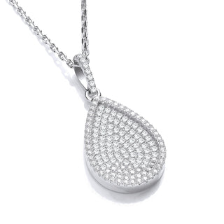 Micro Pave' Pear Shape Pendant With 18" Chain (£100)
