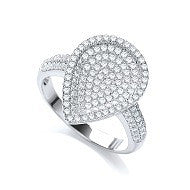 Micro Pave' Pear Shape With CZ On Shoulder Ring