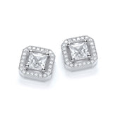 Micro Pave' Princess Cut CZ Fancy Stud
