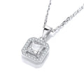 Micro Pave' Princess Cut Pendant With 18" Chain