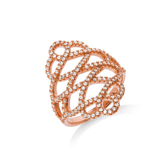 Micro Pave Rose Coated Fancy Silver CZ Ring (£100)