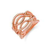Micro Pave Rose Coated Fancy Silver CZ Ring (£115)