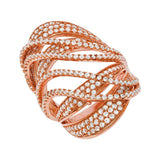 Micro Pave Rose Coated Fancy Silver CZ Ring (£160)