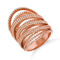 Micro Pave Rose Coated Fancy Silver CZ Ring (£160)