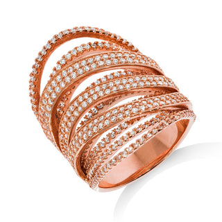 Micro Pave Rose Coated Fancy Silver CZ Ring (£160)