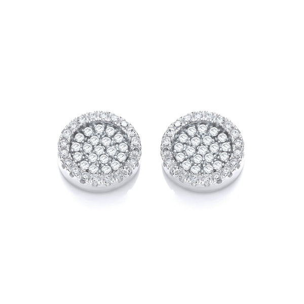 Micro Pave' Round CZ Stud Earrings