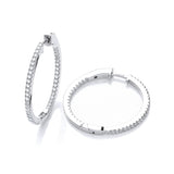 Micro Pave' Round Hoop CZ Earrings