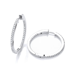 Micro Pave' Round Hoop CZ Earrings
