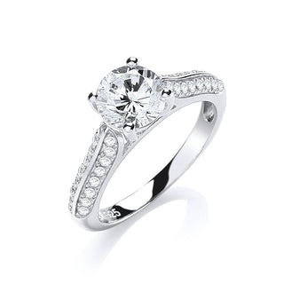 Micro Pave' Solitaire CZ Ring