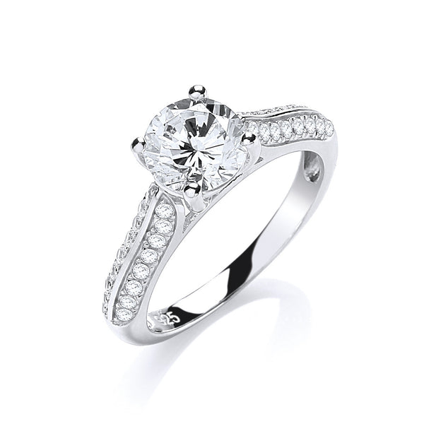 Micro Pave' Solitaire CZ Ring