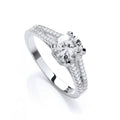 Micro Pave' Split Shank Solitaire CZ Ring