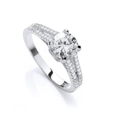 Micro Pave' Split Shank Solitaire CZ Ring