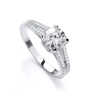 Micro Pave' Split Shank Solitaire CZ Ring