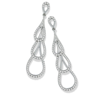 Micro Pave Step Down Drop CZ Earrings