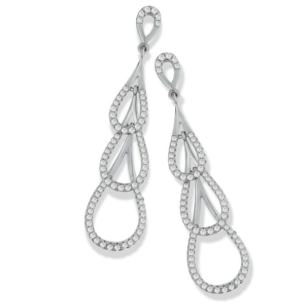 Micro Pave Step Down Drop CZ Earrings