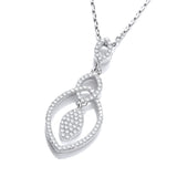 Micro Pave' Teardrop Pendant With 18" Chain