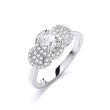 Micro Pave' Trilogy With Centre CZ Ring