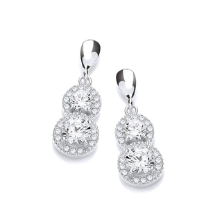 Micro Pave' White CZ Drop Earrings (£85)