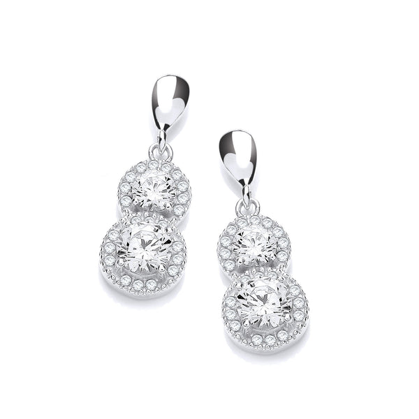 Micro Pave' White CZ Drop Earrings (£85)