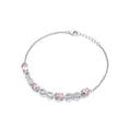 Morganite Oval CZ Infinity Ladies Silver Bracelet