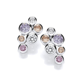 Multi Colour Rubover Set CZ Earrings