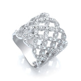 Multi-row Fancy Flower CZ Ring