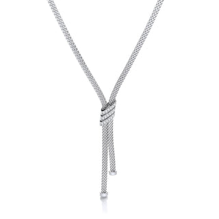 Necklace With 3 Stripes CZ's 17