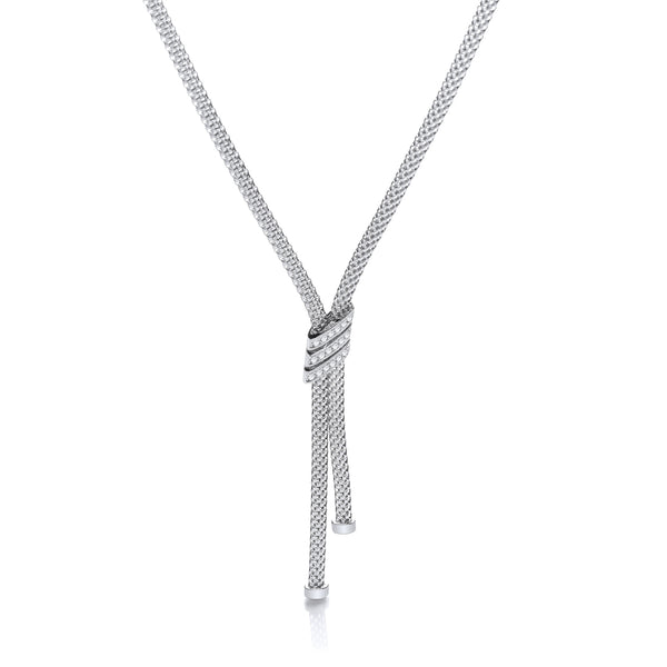 Necklace With 3 Stripes CZ's 17