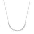 Necklace With Half Twisted Part With CZ On Chain