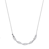 Necklace With Half Twisted Part With CZ On Chain
