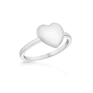 Silver Heart Signet Ring