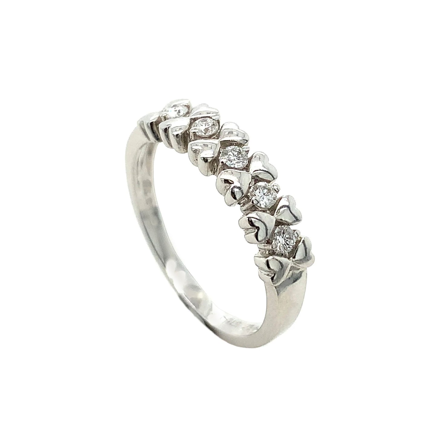 9K White Gold 0.17ct Diamond Heart Ring