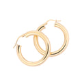 9K Yellow Gold Plain 27mm Hoop Earrings