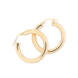 9K Yellow Gold Plain 27mm Hoop Earrings