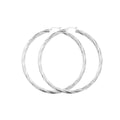 Sterling Silver 60mm Twisted Hoop Earrings