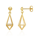 9K Yellow Gold Prism Drop Earrings