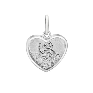 Sterling Silver St Christopher Heart Pendant