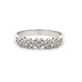 18K White Gold 0.15ct Diamond Heart Ring
