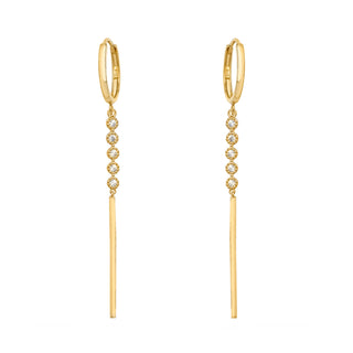 9ct Yellow CZ Gold Drop Earrings
