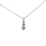 18K White Gold 0.10ct Diamond Set Drop Pendant